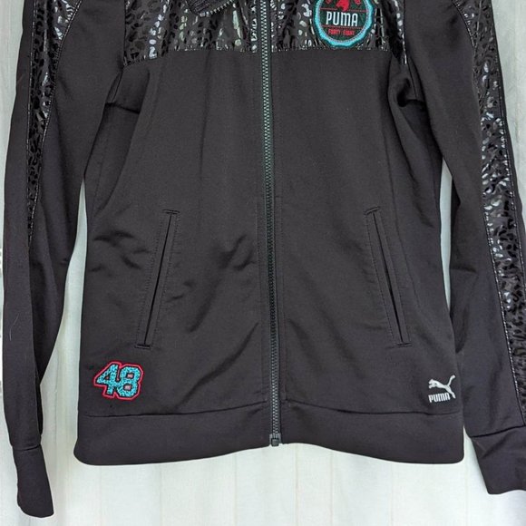 Puma since 48 women's jacket with leopard print detailing - Size XS - black - Picture 5 of 7